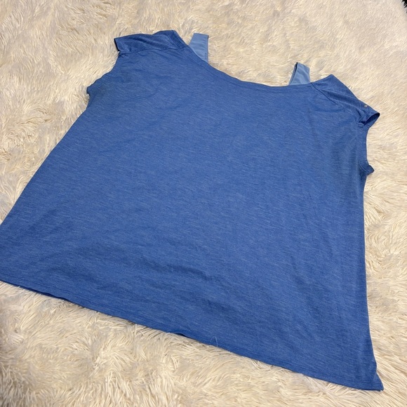 Columbia Women's blue Short Sleeve Cold Shoulder Tunic Top, Athletic Wear XL - Picture 9 of 9